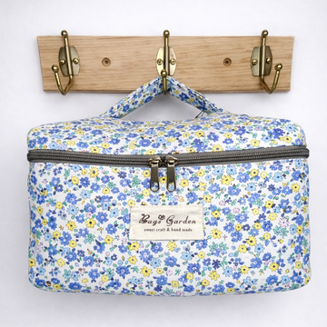 Cotton Toiletry Bag Spring Blue Garden