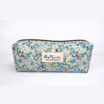 Light Blue Cotton Pencil Case Garden